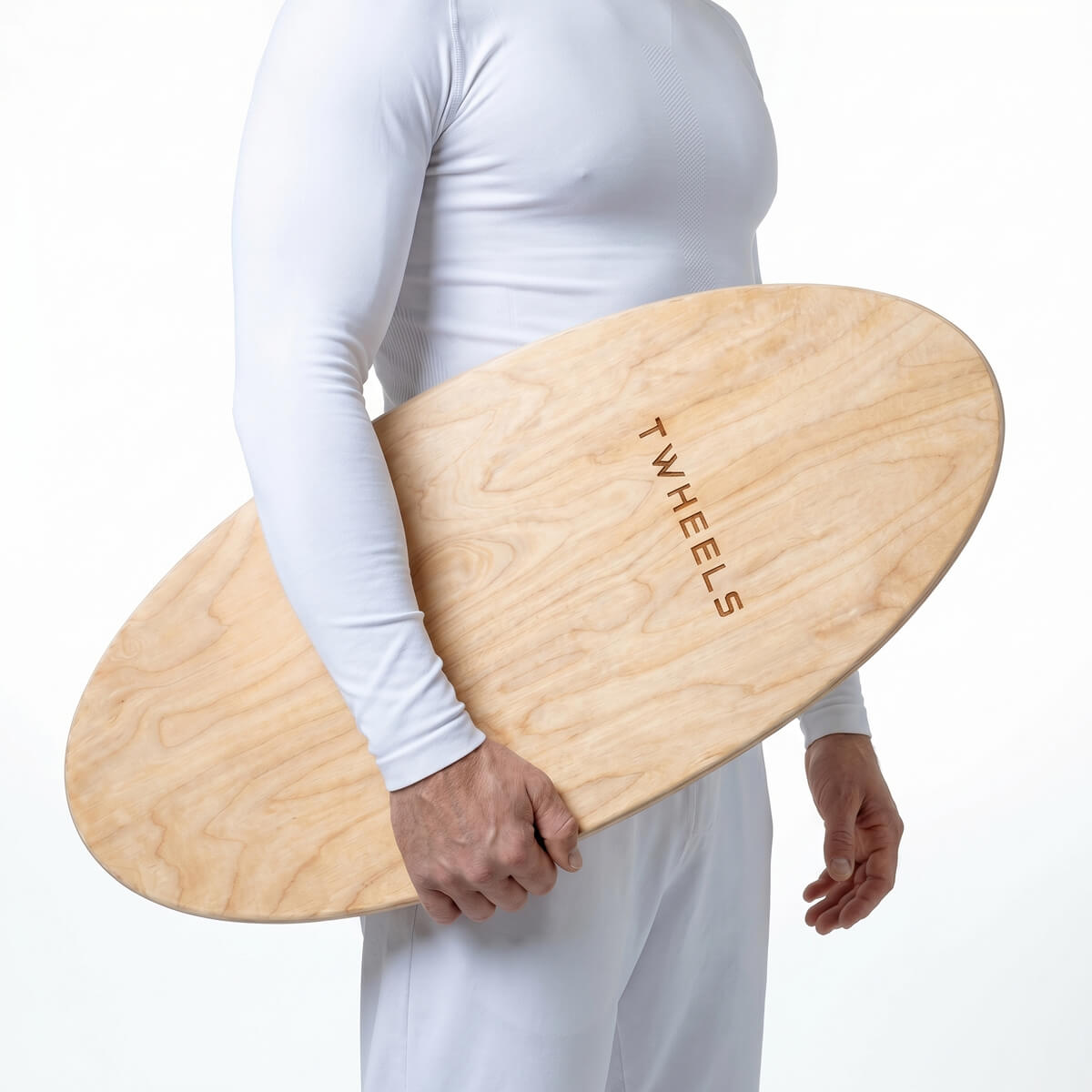 TWHEELS Balance Board aus Ahornholz mit Korkrolle.
