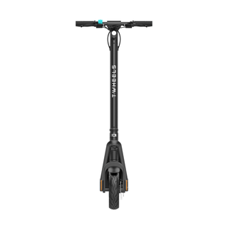 TWHEELS E-Scooter Pro in Schwarz, zusammengeklappt für den Transport.