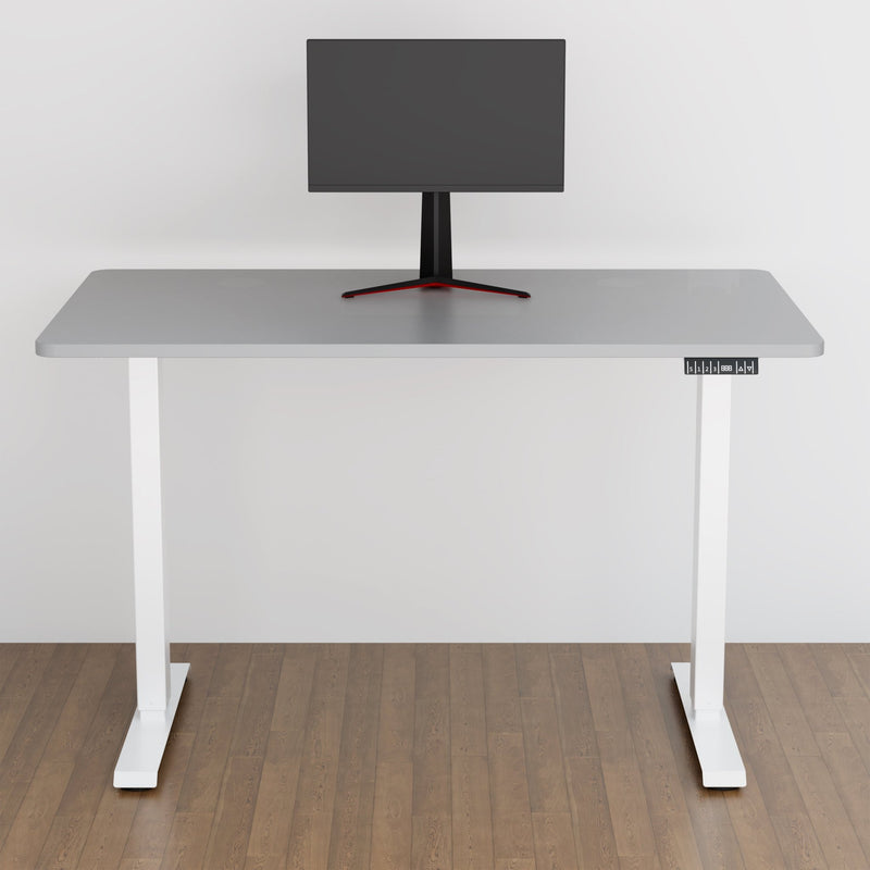 Elektrisch höhenverstellbarer TWHEELS Bürotisch fürs Home-Office.