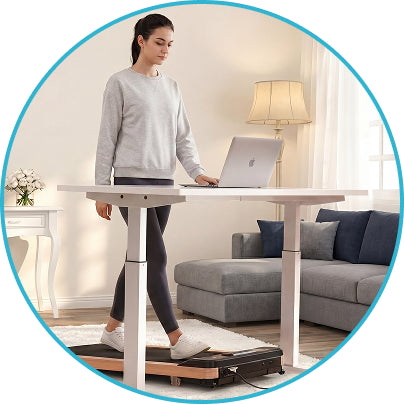Passt unter den Stehtisch für entspanntes Gehen während dem Homeoffice