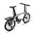 Graues E-Bike City Faltrad mit schwarzem, stabilem Gepäckträger am Heck.