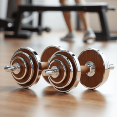 TWHEELS Kurzhanteln in Holzoptik für ein ästhetisches Training.