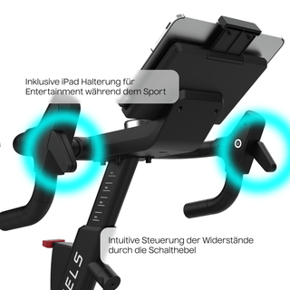 TWHEELS Indoor Bike aus Eichenholz mit SmartNob-Display und Bluetooth.