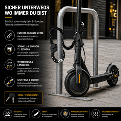 TWHEELS Kettenschloss mit Textilummantelung zum Sichern unterwegs.