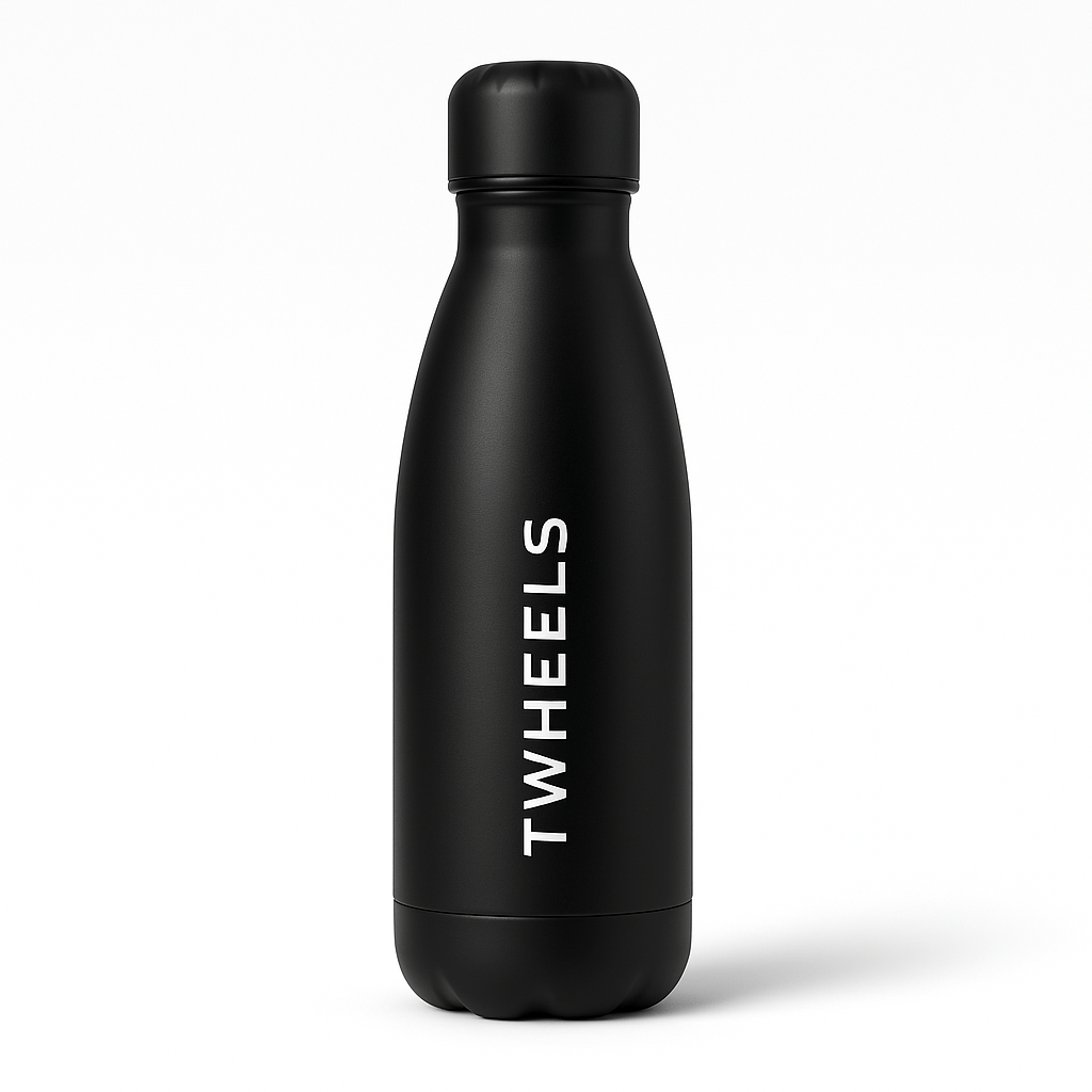 TWHEELS Edelstahl-Trinkflasche 500 ml, auslaufsicher und isoliert.