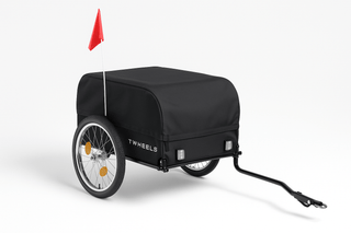 TWHEELS Veloanhänger, werkzeuglos an- und abgekoppelt, bis 30 kg Zuladung.
