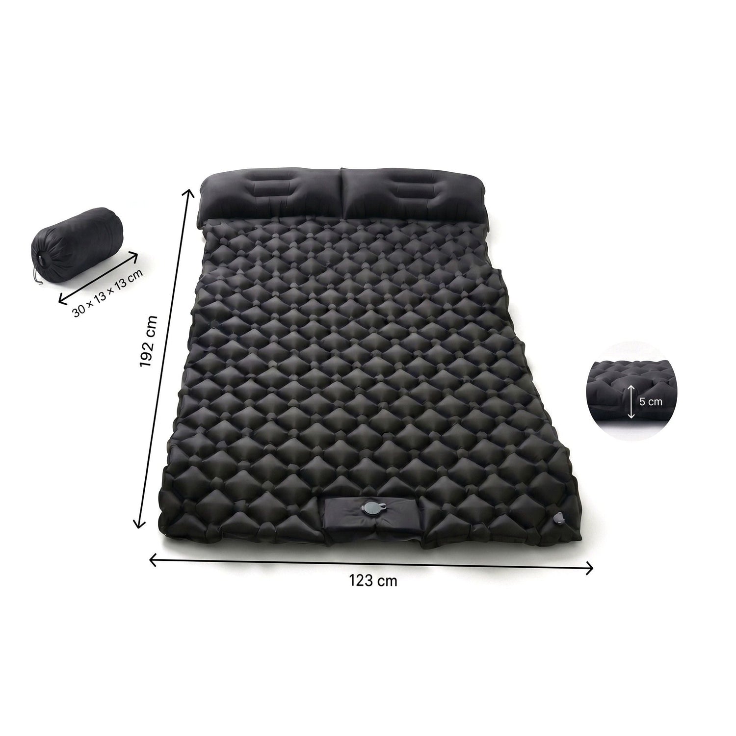 TWHEELS Campingmatte, komfortable aufblasbare Isomatte für Camping und Outdoor