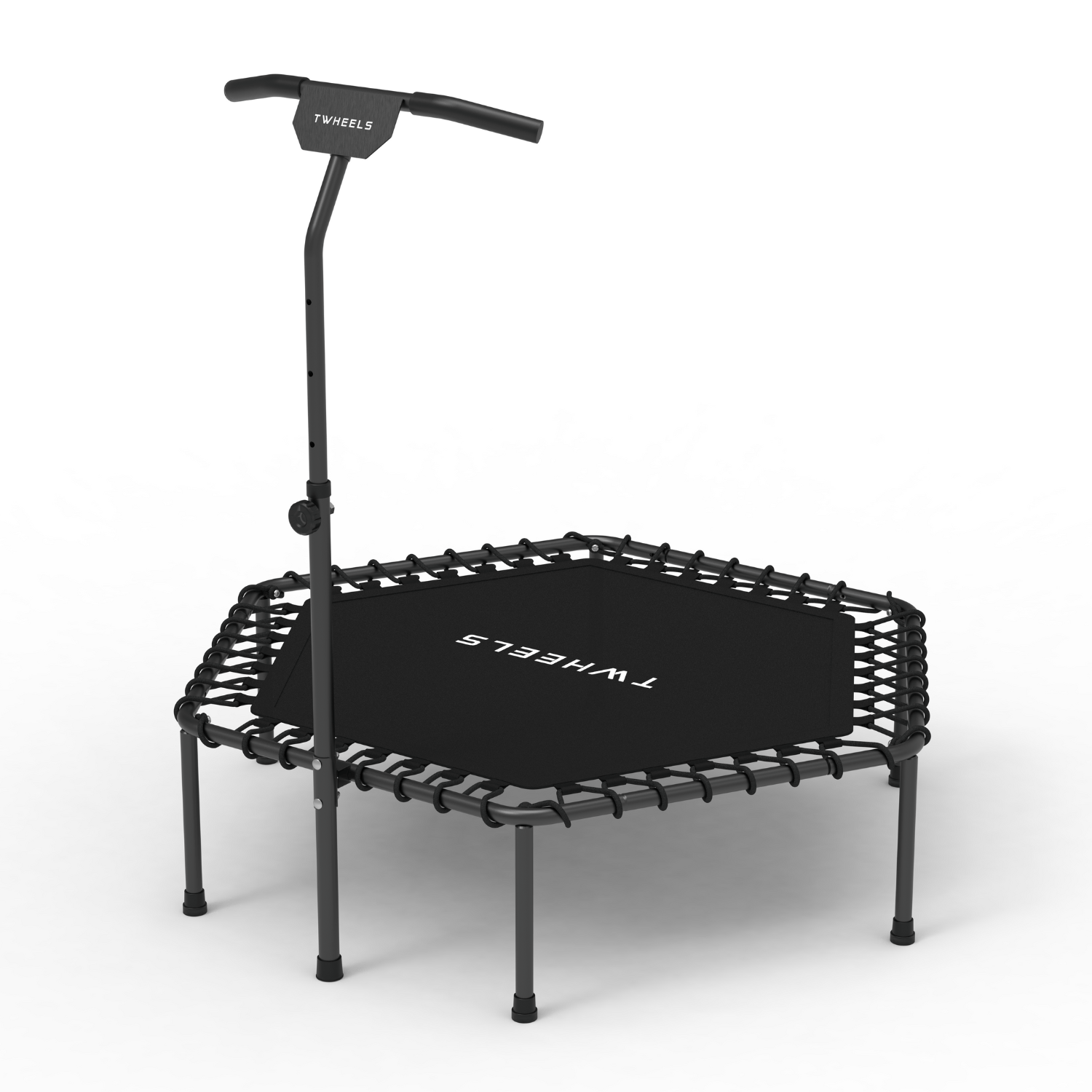 Fitness - Trampolin – höhenverstellbar mit T - Griff & Bungee - Federung - TWHEELS