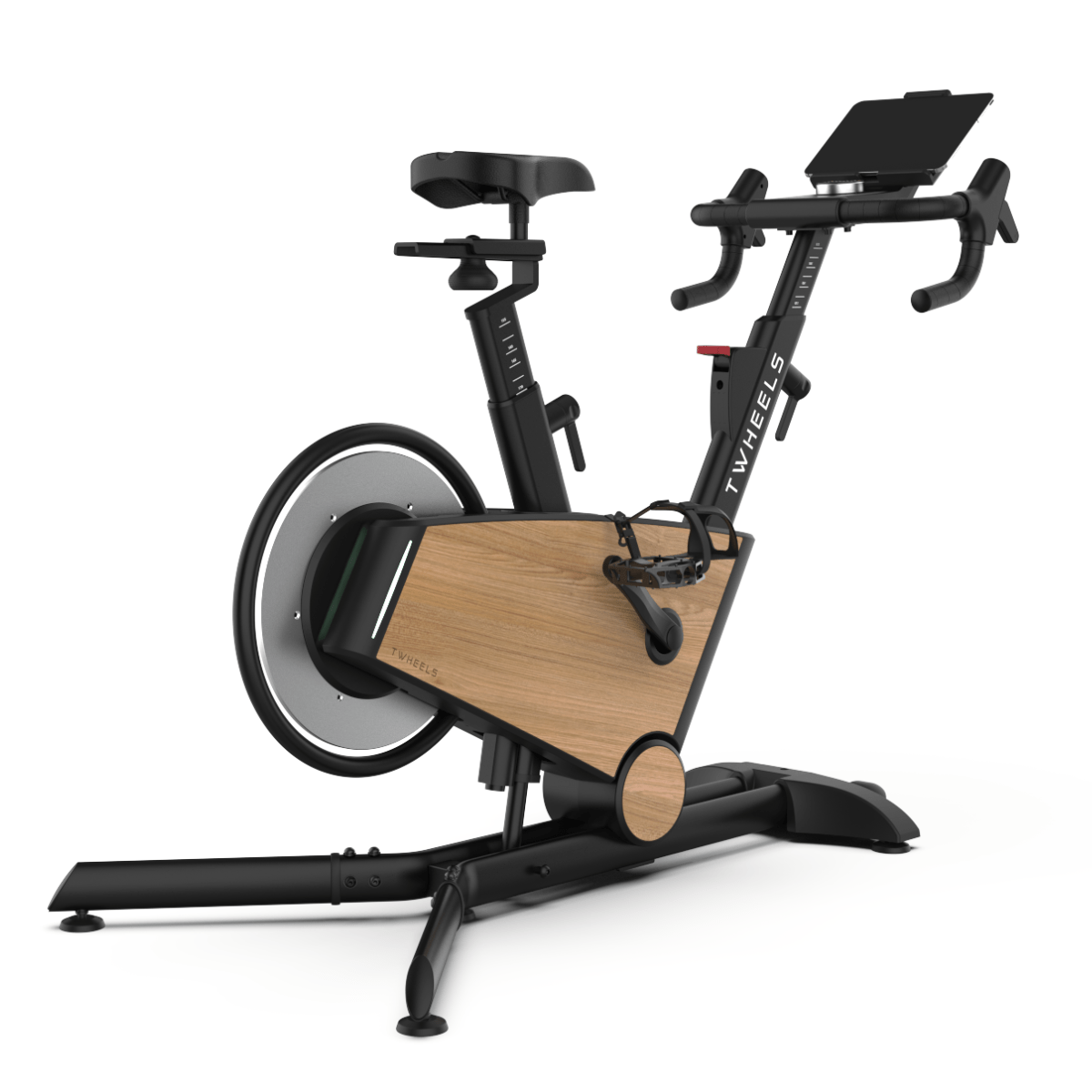 TWHEELS Hometrainer Indoor Bike aus massivem Eichenholz, Studio-Cardio fürs Home-Gym.