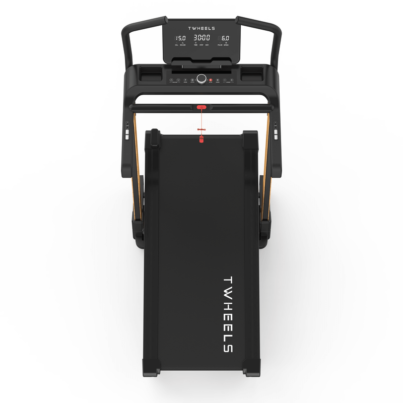 TWHEELS Pro Laufband von oben: extra breite Lauffläche 48 x 130 cm