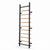 TWHEELS Sprossenwand aus schwarzem Stahl und Buchenholz in der Standard-Version ohne Pull-up- und Dip-Station auf weissem Hintergrund.