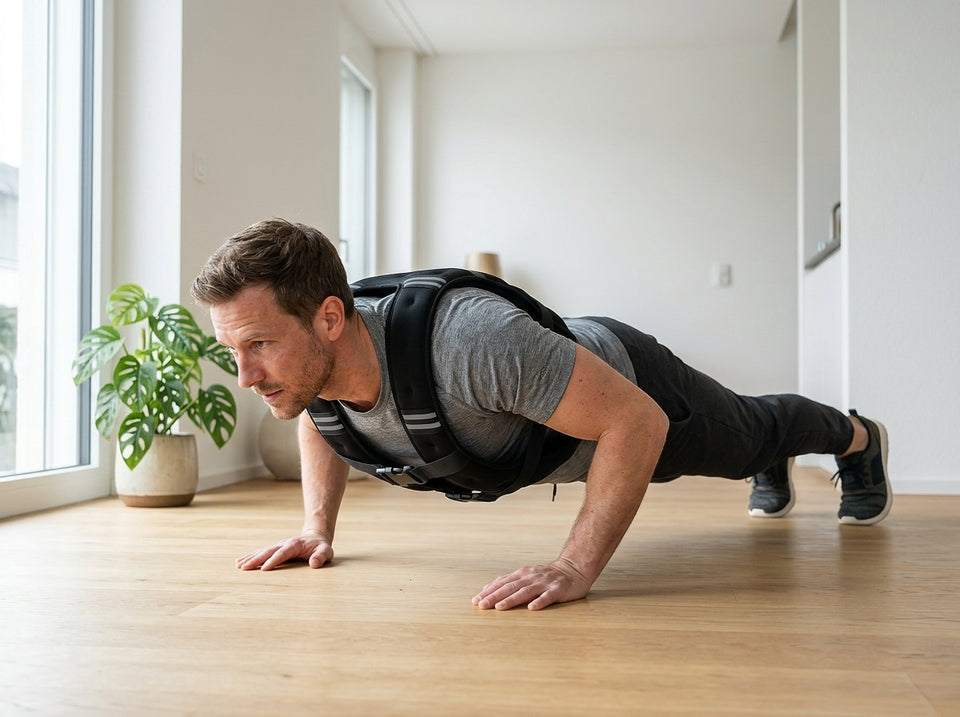 Liegestütze mit Weste: Startposition