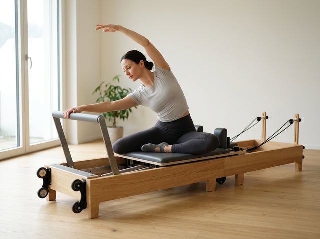 Meerjungfrau (Mermaid) auf dem Pilates Reformer aus Ahornholz (faltbar) - TWHEELS