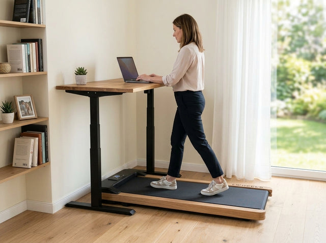 Walking-Desk-Arbeitstag auf dem Walking Pad Laufband aus Eichenholz – TWHEELS