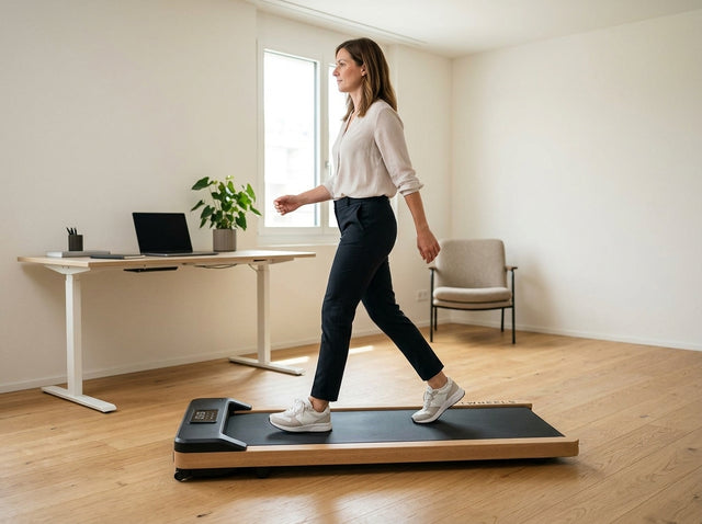 Zügiger Alltags-Walk auf dem Walking Pad Laufband aus Eichenholz – TWHEELS